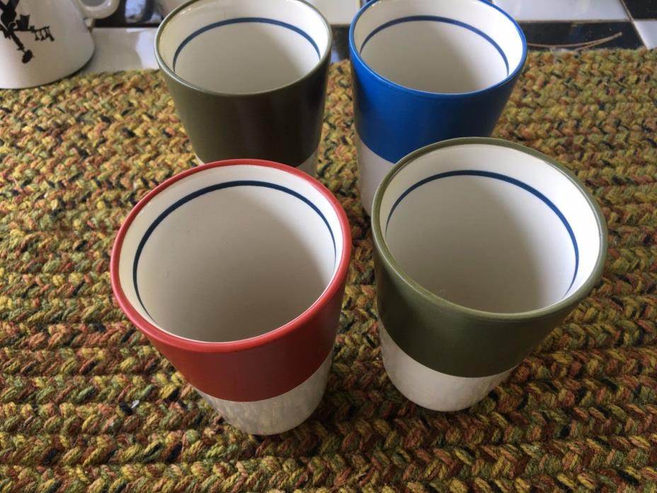 four FEED stoneware tumblers from TARGET...unique
