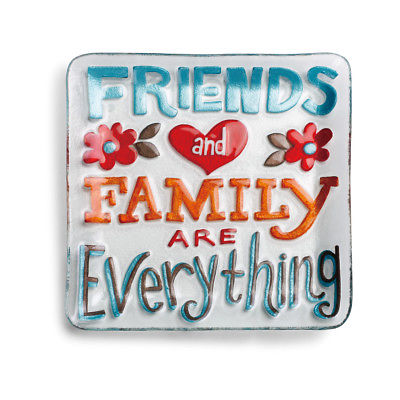 Demdaco Friends and Family Square Plate, Multicolor