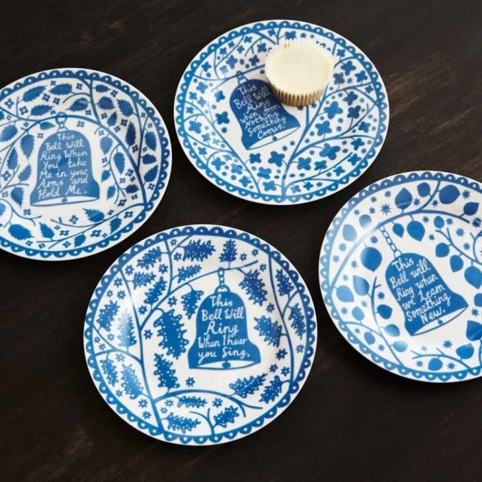 Rob Ryan Plate Set Bells Design Set of 4 8