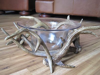 Real Looking Faux Antler Glass Bowl New, Older stock Big Sky Carvers #70617Cabin