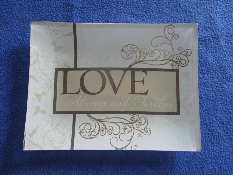 Carson Glass Love Always and Forever tray.  6 x 8 tempered microwave dishwasher