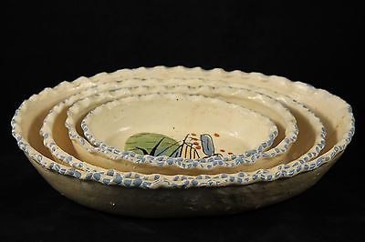 Vintage Mexican Ceramic Nesting Casserole 4 Pottery Rustic Handmade 1940's-50's