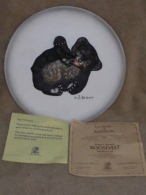 1979 Roger RJ Brown's Roosevelt Bear club plate signed