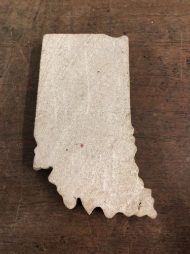 Indiana Limestone State Paperweight 7 3/4”x4 1/4”