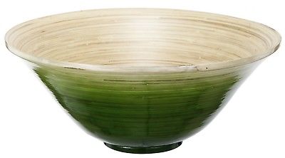 Green & Tan Ombre Bamboo Bowl Home Decor Accent 15.75