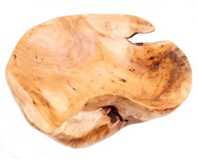 Medium Hand Carved Wooden Bowl - Home Decor