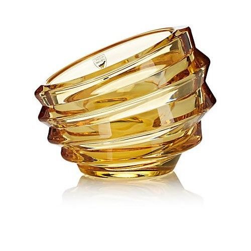 Orrefors’ Eko 6” Decorative Bowl in Honey Gold – Brand New