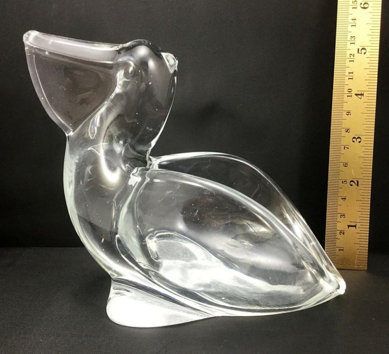 Pelican Shaped Clear Glass Decorative Candy Trinkets Dish