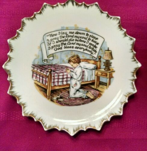 Lot of 2 Bedtime Prayer Now I Lay Me Down to Sleep Collectors Plate Porcelain