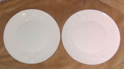 2 Cream Colored  Plates*  Raised Shamrocks