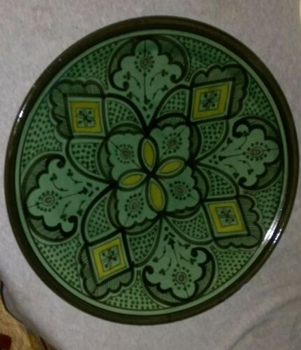 Handmade Moroccan Medium Ceramic Serving Dish in green