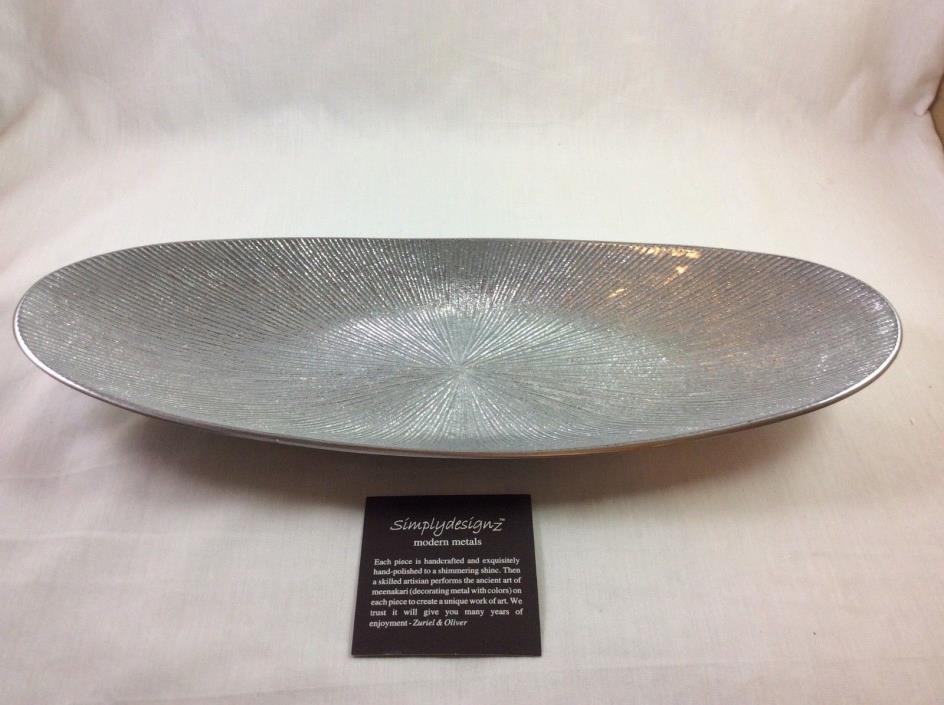 Decorative Metal Plate, Silver Color, Handcrafted.in India.