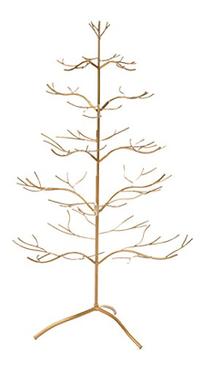 Red Co. Ornament Tree Christmas Décor/Jewelry and Accessory Display in Gold - h