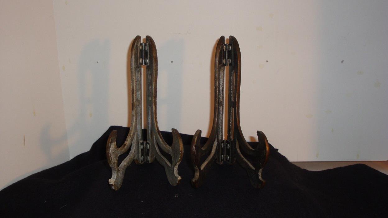 Custom hand made heavy rustic iron display easel.Plate,book,art steam punk