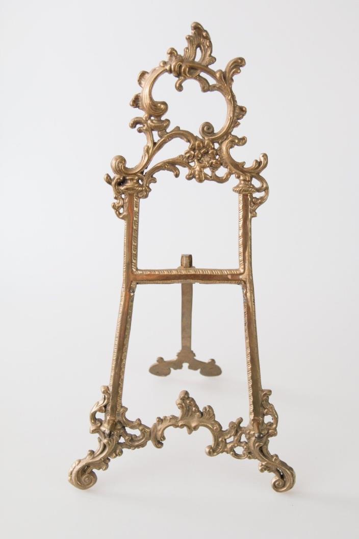Vintage Large Art Nouveau Brass Table Easel Stand