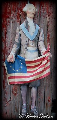 HUGE president Washington colonial primitive antique flag bunting banner door