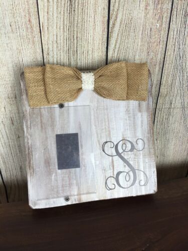 Wooden Block S Initial Bow Frame RARE