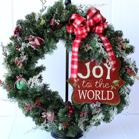 Christmas Wreath, Holiday Wreath, Home Decor, Rustic Christmas, Country Decor