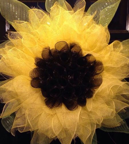 Sunflower Wreath Sunflower Yellow Door Decor Deco Mesh Flower Wreath