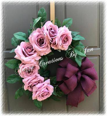 ROSES WREATH PURPLE ROSES WREATH GRAPEVINE ROSES WREATH MOTHER'S DAY WREATH