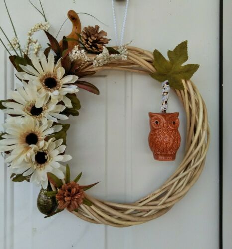 Owl Wreath Handmade New, FREE SHIPPING!