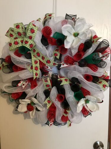 Deco Mesh Spring Summer Lady Bug Wreath