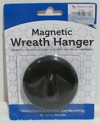 Magnetic Steel Door Wreath Hanger (Black) - NEW