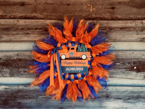 Auburn Tigers Deco Mesh Christmas Wreath