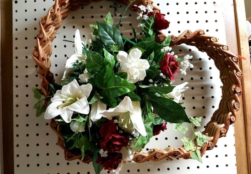 Wooden Floral wreath, Vintage