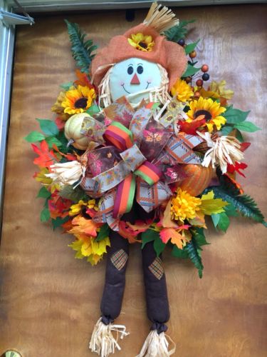 Scarecrow Wreath Fall Scarecrow Wreath Autumn Wreath Pumpkin Wreath Harvest Fall