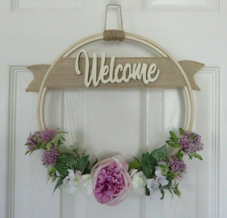 Spring Home Decor - Floral Wreath - Embroidery Hoop 