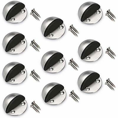 Floor Door Stopper, 10 Pcs Stainless Steel With Rubber Bumper-Contemporary Heavy