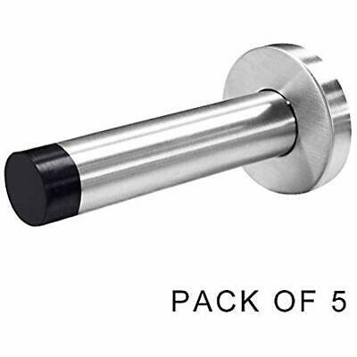 5 PCS Modern Door Stop, 3.5" Stainless Steel Wall Mount Holder With Sound