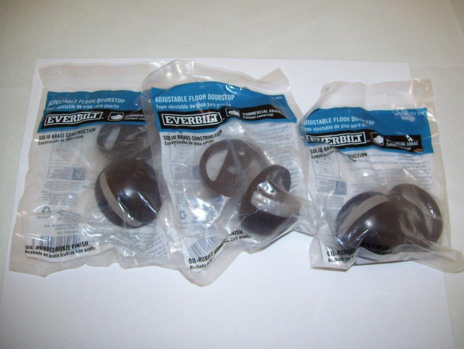 (3) Everbilt Commercial Grade Solid Brass Oil Rubbed Bronze Adjustable Door Stop