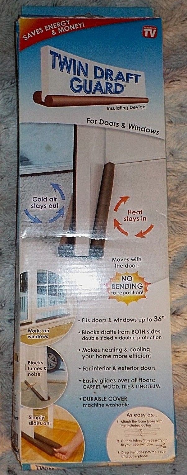 Twin Draft Guard for doors & windows, 4 tubes, blocks drafts from both sides