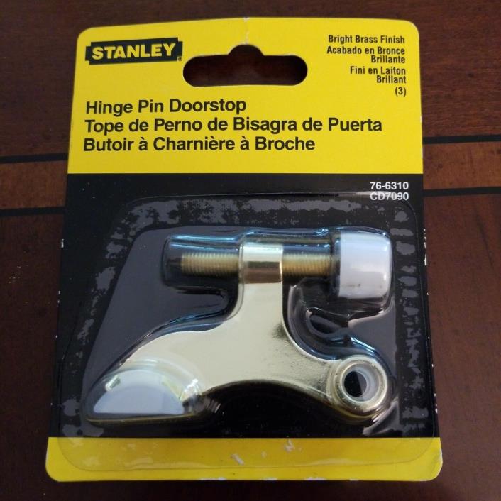 STANLEY TOOLS 76-6310 CD7090 Hinge Pin Doorstop Bright Brass Finish