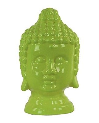 Urban Trends Collection Ceramic Buddha Head with Rounded Ushnisha Gloss Finish