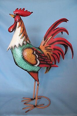 Rooster Statue New Country Folk Art Metal Rooster Sculpture XLarge 27.5