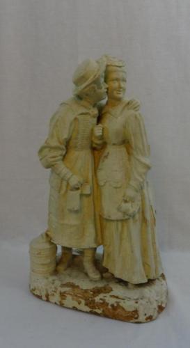 Antique Decorative Terracotta Garden Figural Couple