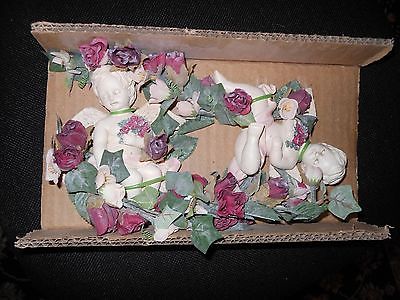 Set of 2 Cherub Corner Wall Hanging-NEW