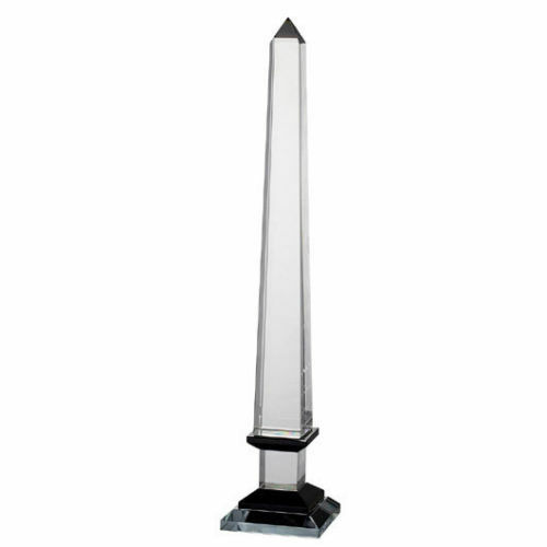 Venetucci Collection Crystal Obelisk with Black Base 4