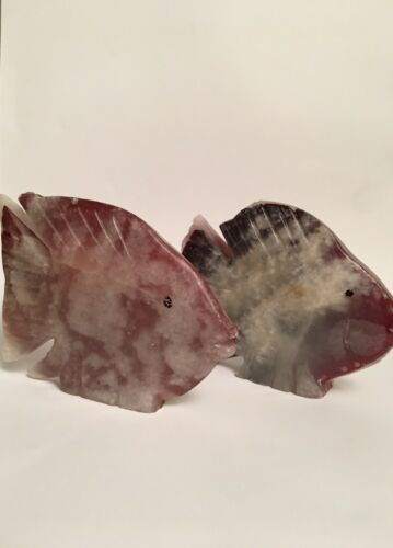 stone sculpture fish set of 2