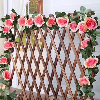 Two 3.5 Ft Luyue Vintage Artificial Silk Rose Flower Vine Garlands Champagne