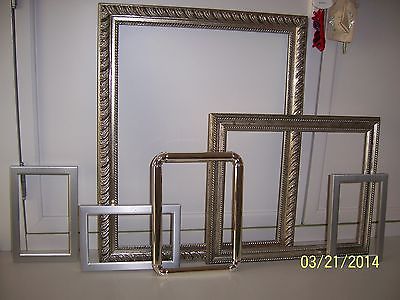 Frame Lot 6 Shabby SILVER French Paris Chic Beach Wedding Ornate Frames