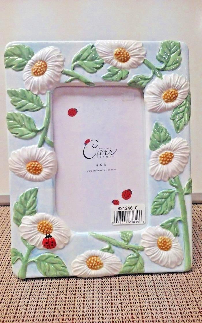 Flower ceramic 4x6 photo frame by Carr Frames made in China in 2000