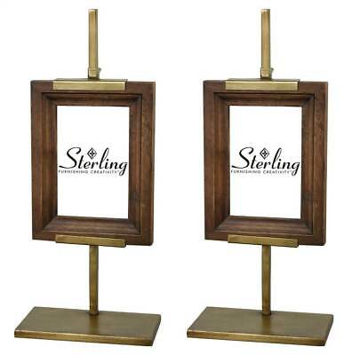 Small Picture Frames in Mahogany and Gold - Set of 2 [ID 3759539]