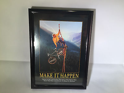 Make it happen inspirational quote black metal picture photo frame 5” x 7”