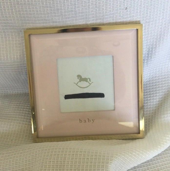 Pottery Barn Baby Gold Avery Sentiment Frame Pink Mat 