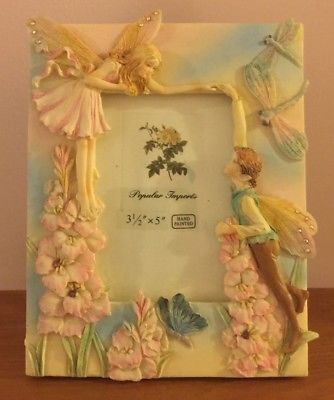 Popular Imports Hand Painted Fairies Picture Frame 3.5