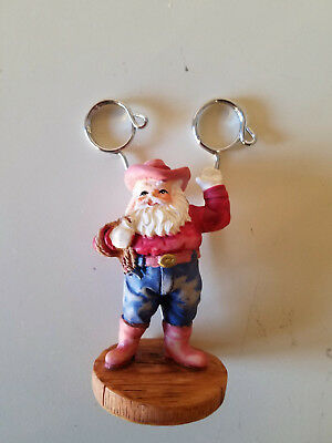 Cowboy Santa Dual Picture Holder - Cowboy Hat & Rope - Christmas Holiday